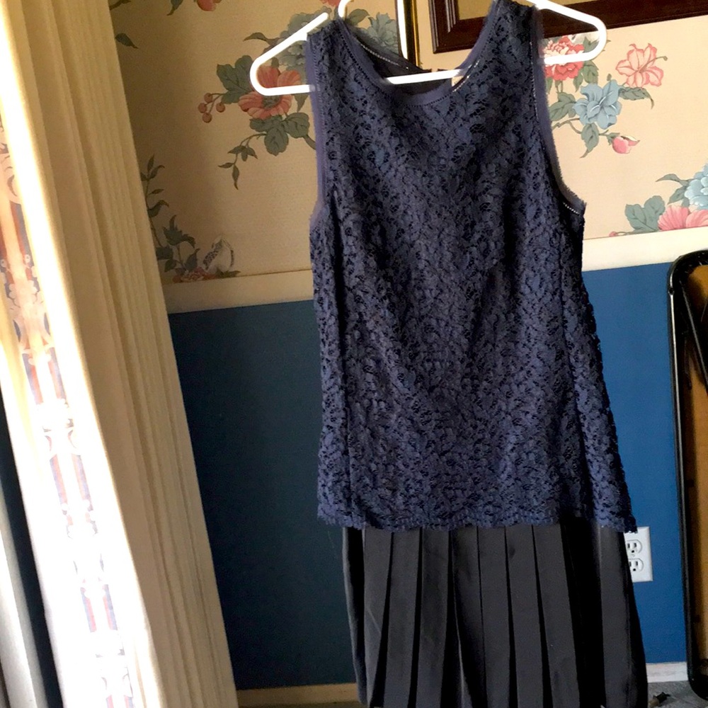 Rebecca Taylor Sleeveless Lace Miz Pleat Dress 2 Lace Sleeveless